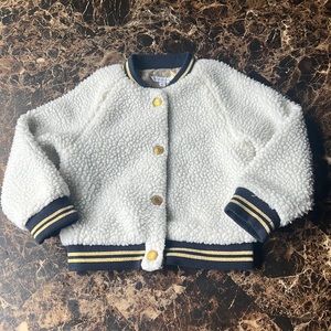 Little Marc Jacobs sherpa bomber jacket/cream color/size 4